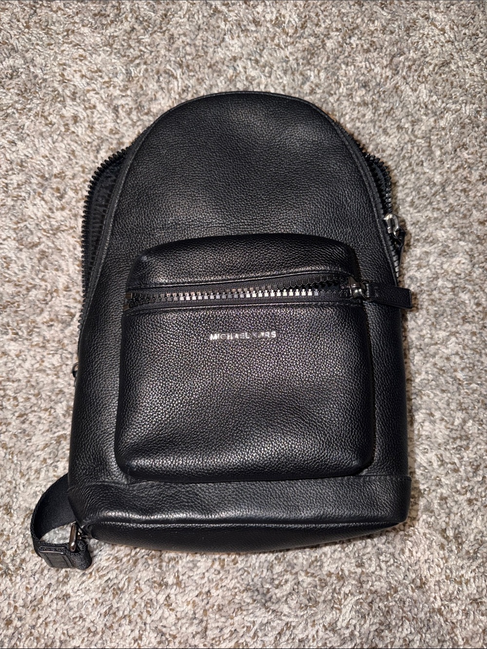Michael Kors Black Pebbled Leather Crossbody Sling Bag
